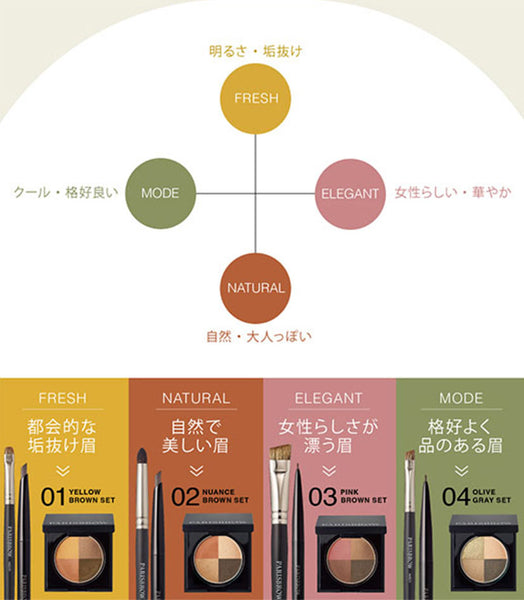 PARISBROW パリスブロウ アイ\u0026ブロウ パレット 01 02 03